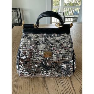 Dolce & Gabbana Black and Silver Sequin Mini Bag